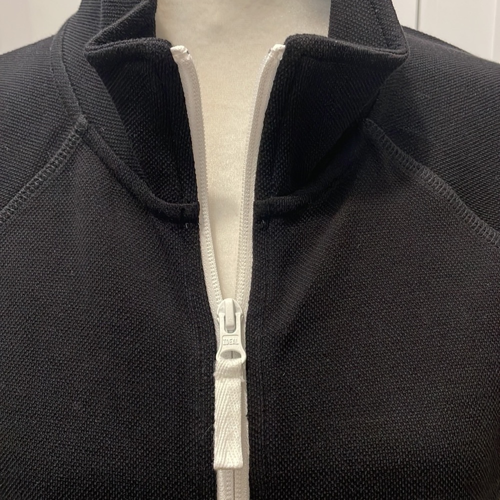 T by Talbots cotton pique black and white zip jacket. Size LP. NWT - Picture 3 of 8